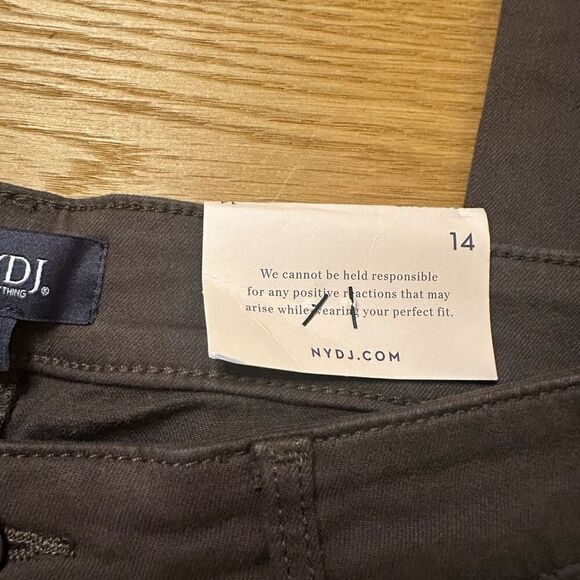 NWT Nydj brown Marilyn straight jeans pants 14 - Picture 3 of 11